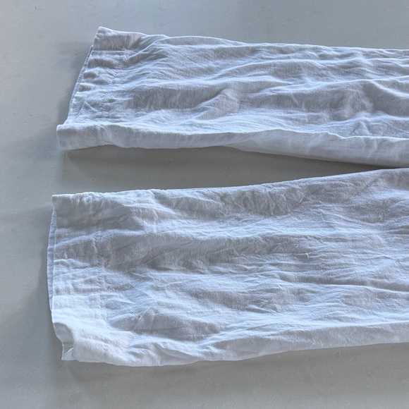 Sloane Abercrombie White Linen Wide-Leg Pants - Picture 9 of 9